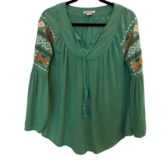 Ariat Shirt teal Womens  Sz Small Bell Sleeve Lightweight - Picture 1 of 11